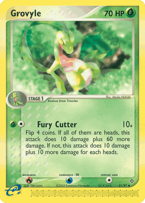 Grovyle #31 from Dragon - Uncommon - Illustrated by Atsuko Nishida