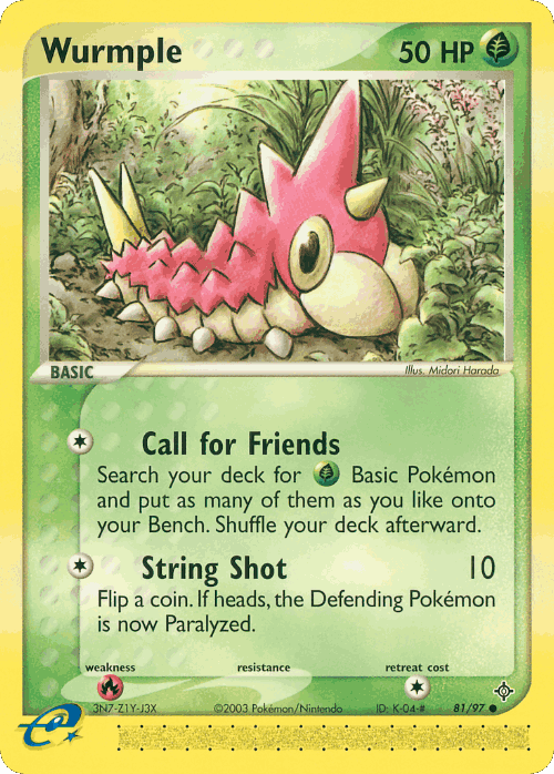 Wurmple #81 from Dragon - Common - Illustrated by Midori Harada