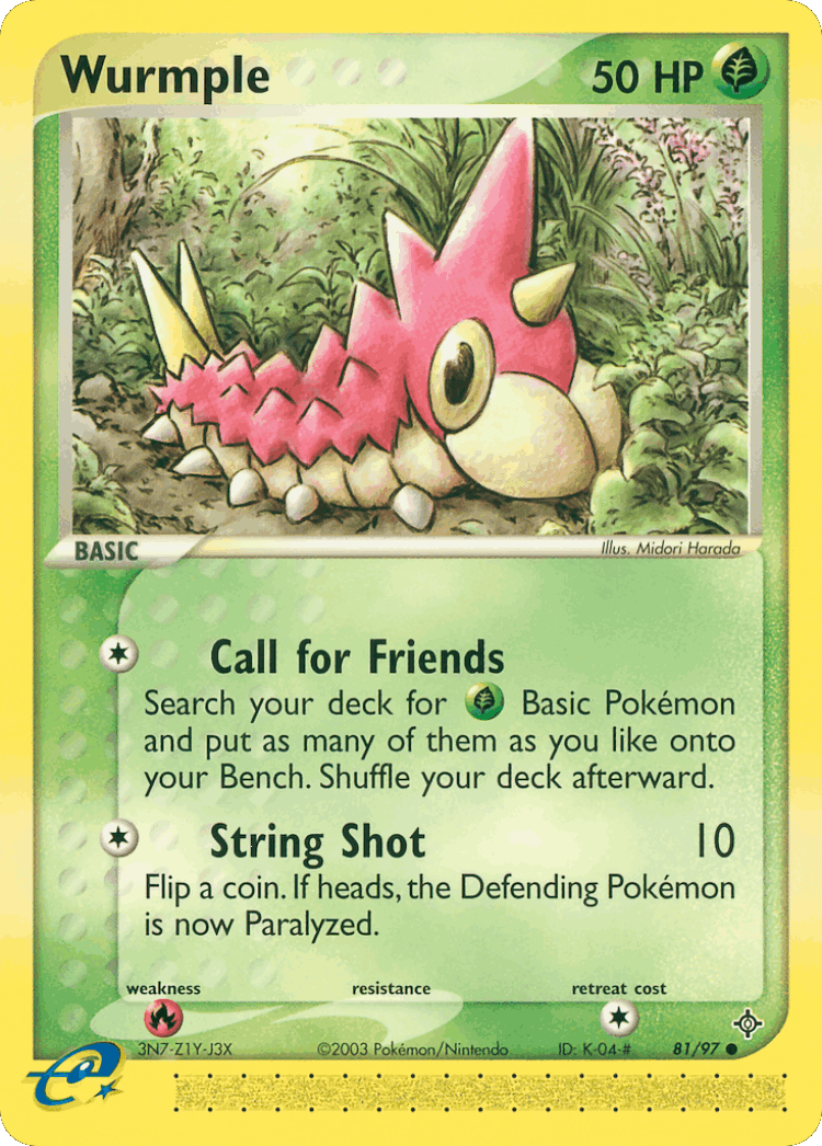 Wurmple #81 from Dragon - Common - Illustrated by Midori Harada