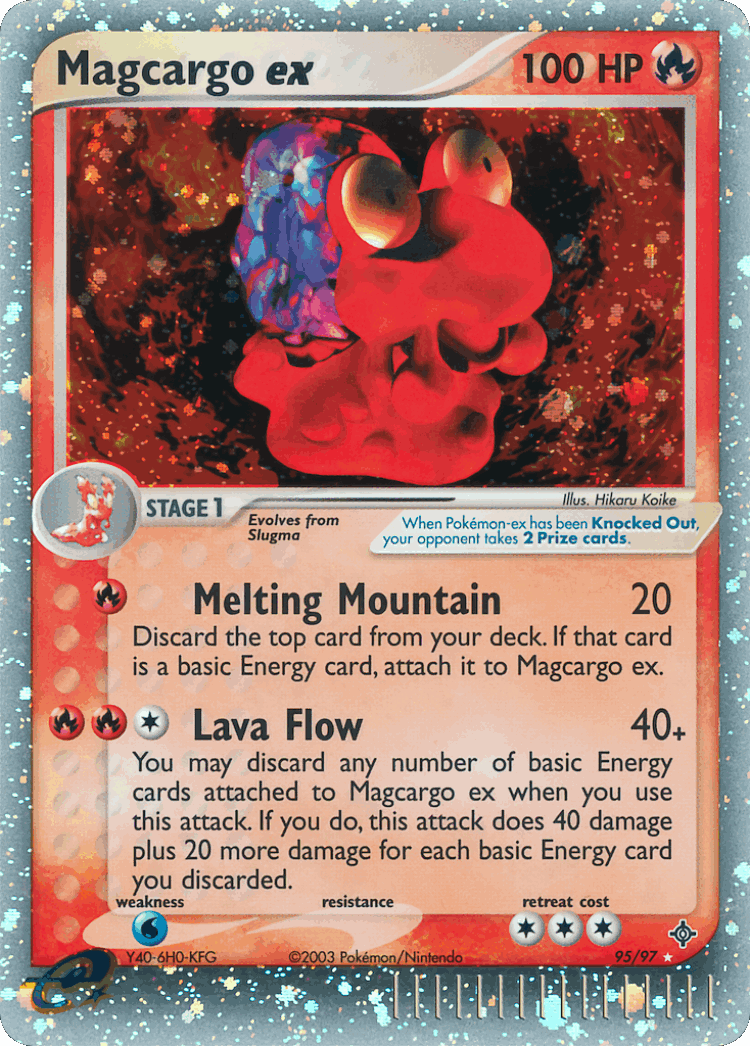 Magcargo ex #95 from Dragon - Rare Holo EX - Illustrated by Hikaru Koike