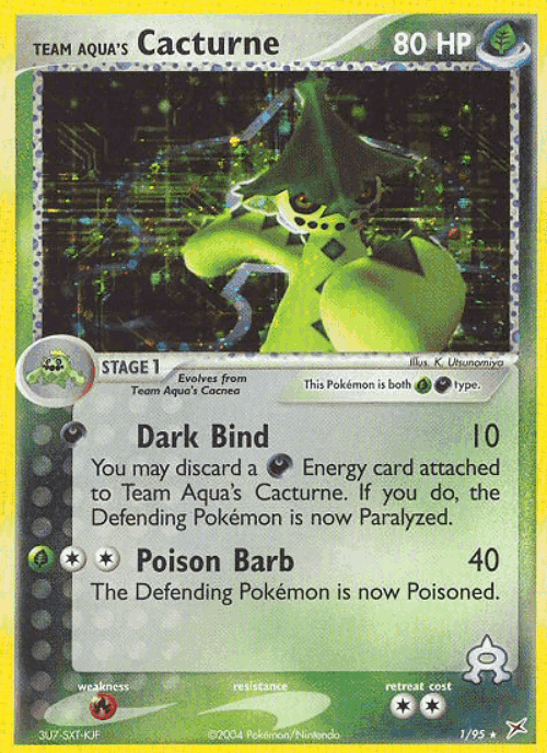Team Aqua's Cacturne Pokémon TCG card art
