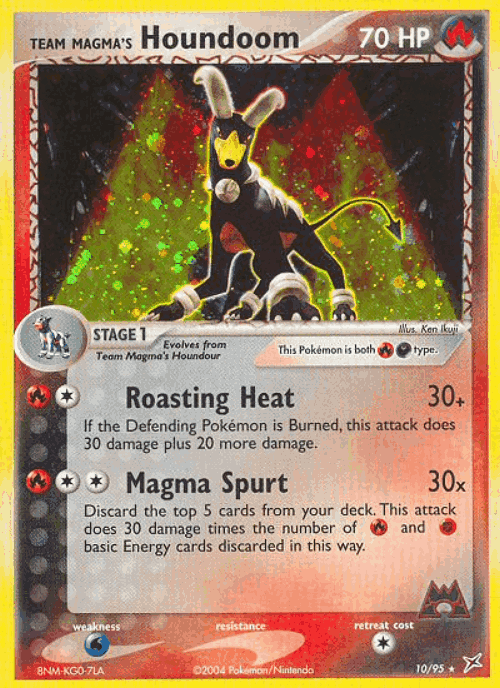 Team Magma's Houndoom Pokémon TCG card art