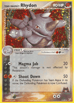 Team Magma's Rhydon Pokémon TCG card art