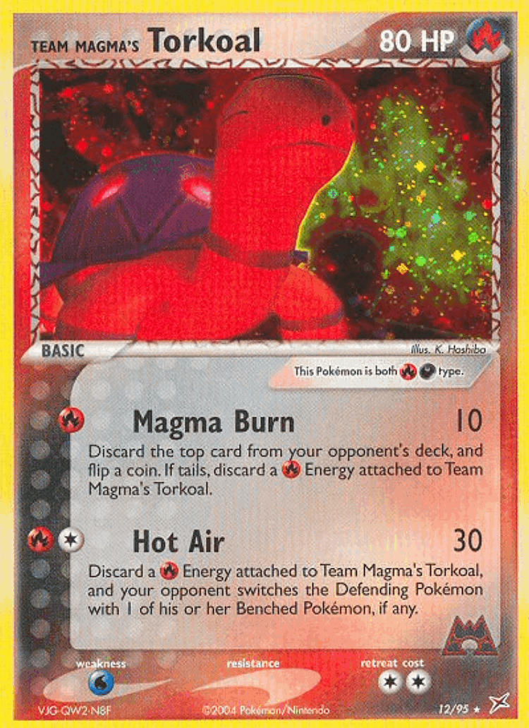 Team Magma's Torkoal #12 from Team Magma vs Team Aqua - Rare Holo - Illustrated by K. Hoshiba