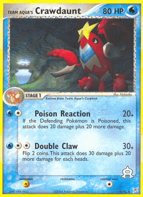 Team Aqua's Crawdaunt Pokémon TCG card art