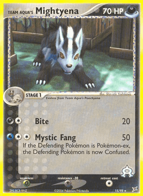 Team Aqua's Mightyena Pokémon TCG card art