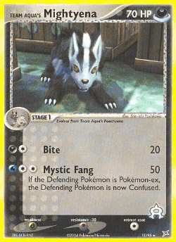 Team Aqua's Mightyena Pokémon TCG card art