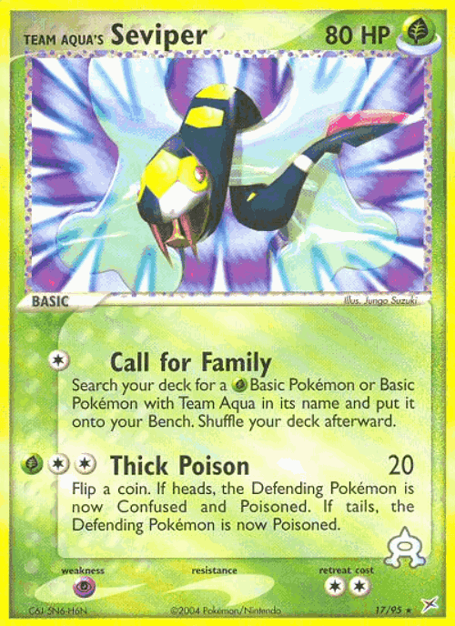 Team Aqua's Seviper Pokémon TCG card art
