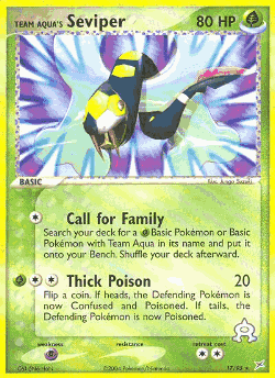 Team Aqua's Seviper Pokémon TCG card art
