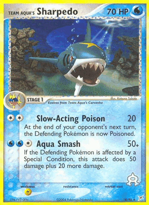 Team Aqua's Sharpedo #18 from Team Magma vs Team Aqua - Rare - Illustrated by Katsura Tabata