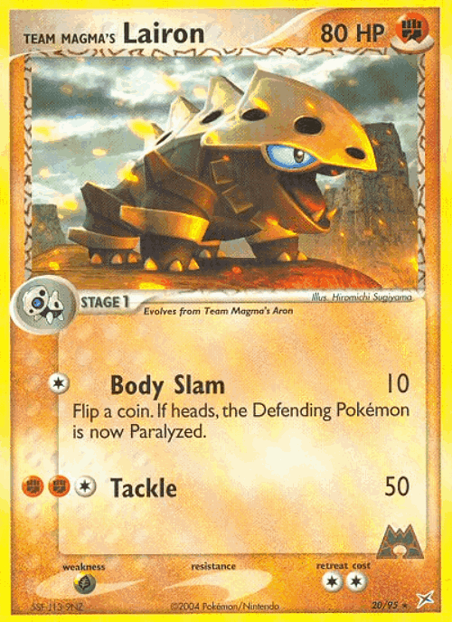 Team Magma's Lairon #20 from Team Magma vs Team Aqua - Rare - Illustrated by Hiromichi Sugiyama