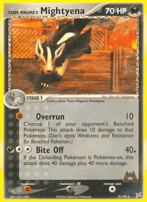 Team Magma's Mightyena #21 from Team Magma vs Team Aqua - Rare - Illustrated by Shin-ichi Yoshikawa