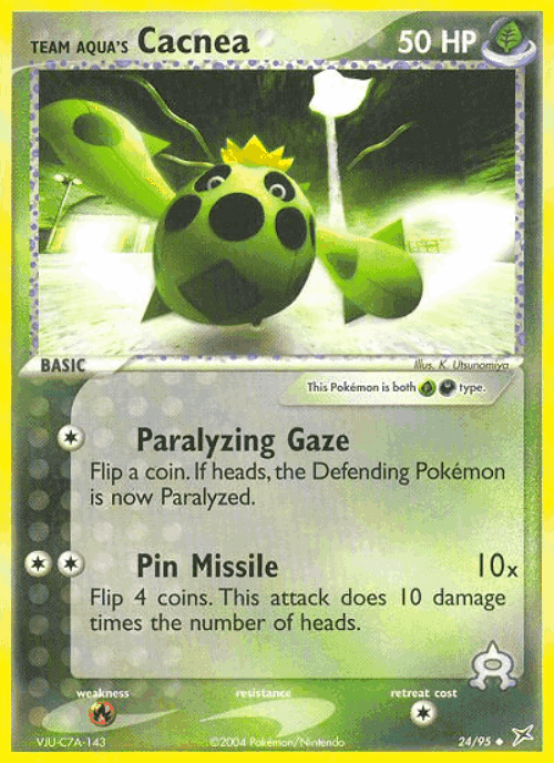 Team Aqua's Cacnea #24 from Team Magma vs Team Aqua - Uncommon - Illustrated by K. Utsunomiya