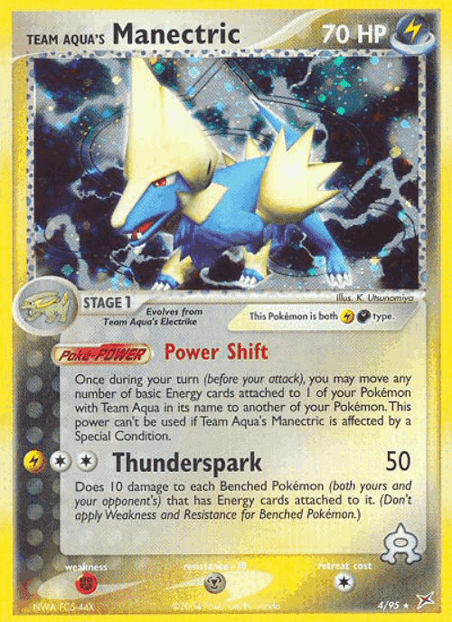 Team Aqua's Manectric Pokémon TCG card art