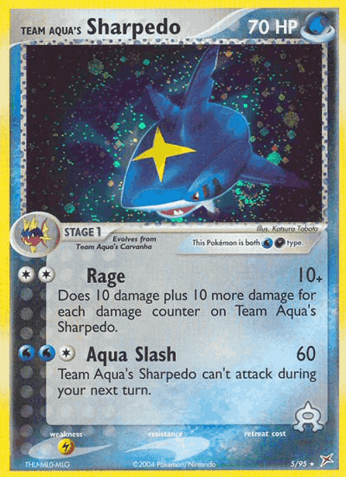 Team Aqua's Sharpedo Pokémon TCG card art