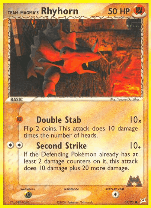 Team Magma's Rhyhorn #67 from Team Magma vs Team Aqua - Common - Illustrated by Yosuke Da Silva