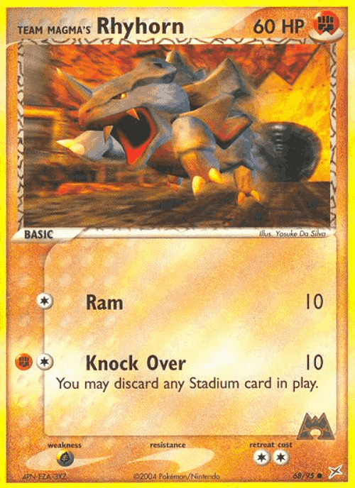 Team Magma's Rhyhorn #68 from Team Magma vs Team Aqua - Common - Illustrated by Yosuke Da Silva