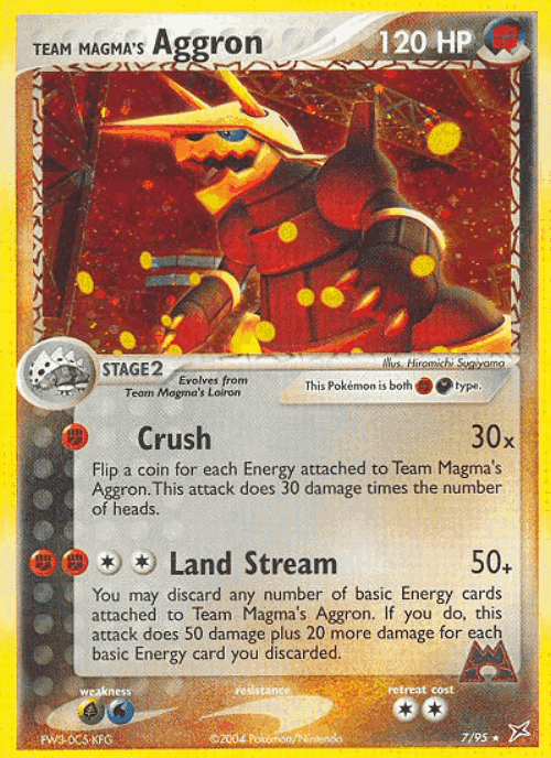 Team Magma's Aggron Pokémon TCG card art