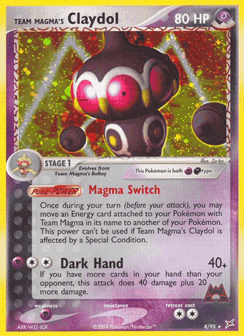 Team Magma's Claydol #8 from Team Magma vs Team Aqua - Rare Holo - Illustrated by Zu-Ka