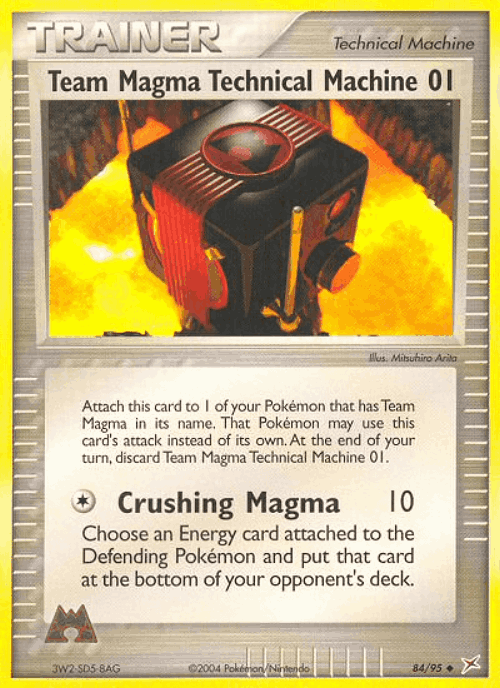 Team Magma Technical Machine 01 #84 from Team Magma vs Team Aqua - Uncommon - Illustrated by Mitsuhiro Arita