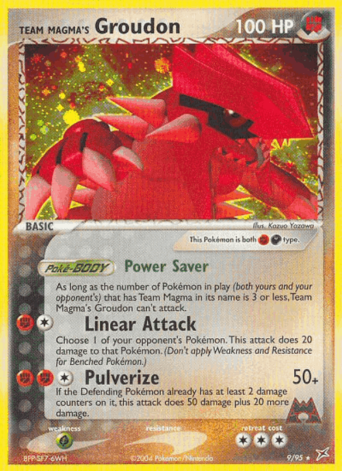 Team Magma's Groudon Pokémon TCG card art