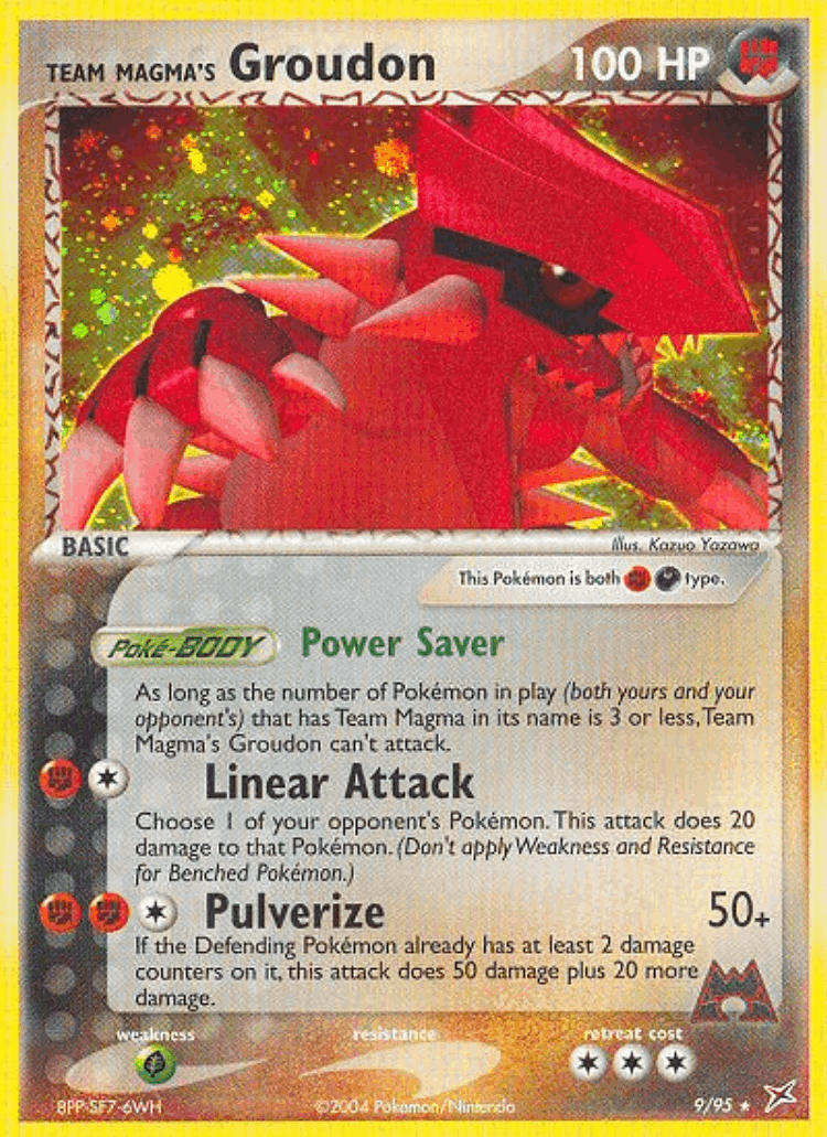 Team Magma's Groudon #9 from Team Magma vs Team Aqua - Rare Holo - Illustrated by Kazuo Yazawa