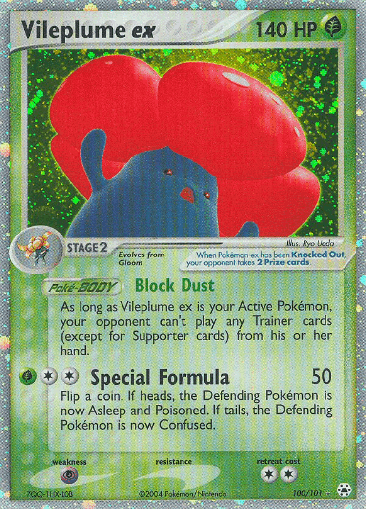 Vileplume ex #100 from Hidden Legends - Rare Holo EX - Illustrated by Ryo Ueda