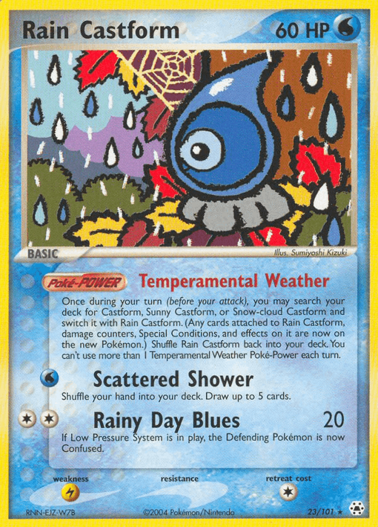 Rain Castform #23 from Hidden Legends - Rare - Illustrated by Sumiyoshi Kizuki