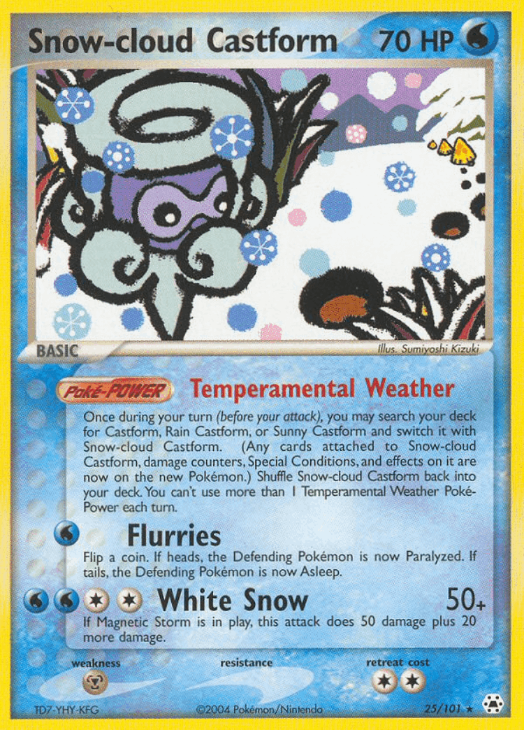 Snow-cloud Castform #25 from Hidden Legends - Rare - Illustrated by Sumiyoshi Kizuki
