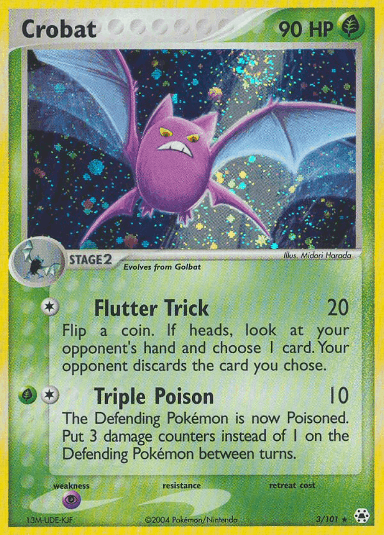 Crobat #3 from Hidden Legends - Rare Holo - Illustrated by Midori Harada