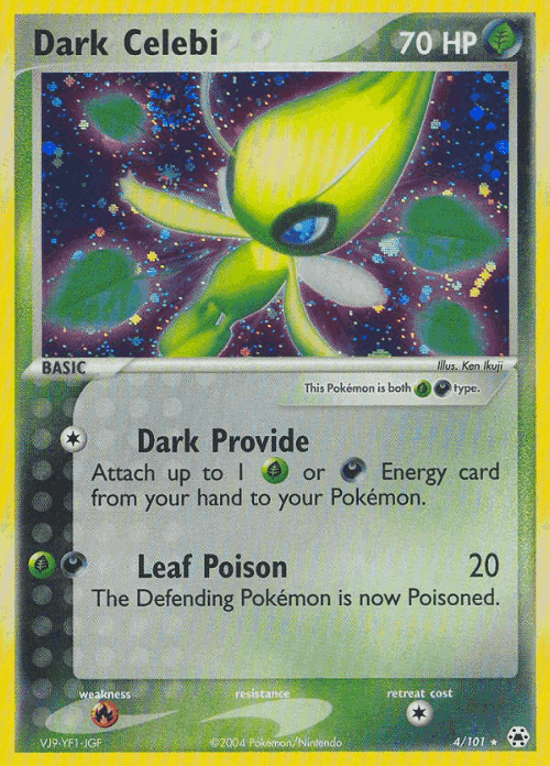 Dark Celebi #4 from Hidden Legends - Rare Holo - Illustrated by Ken Ikuji