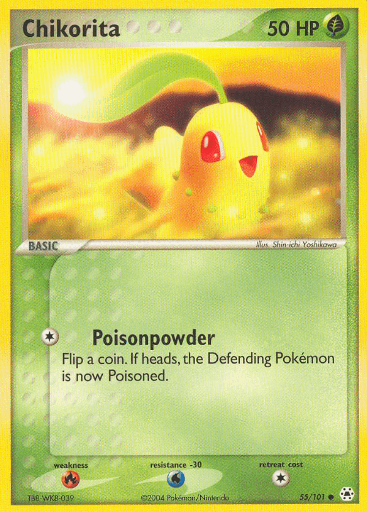 Chikorita #55 from Hidden Legends - Common - Illustrated by Shin-ichi Yoshikawa