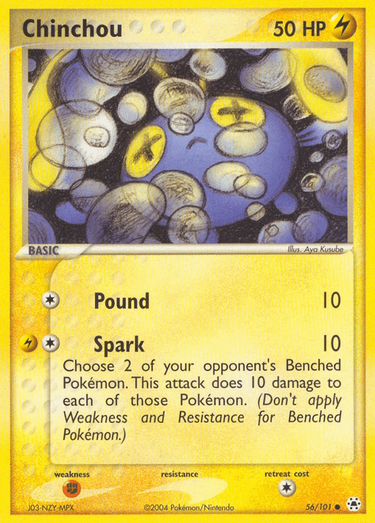 Chinchou #56 from Hidden Legends - Common - Illustrated by Aya Kusube