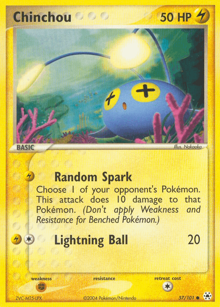 Chinchou #57 from Hidden Legends - Common - Illustrated by Nakaoka