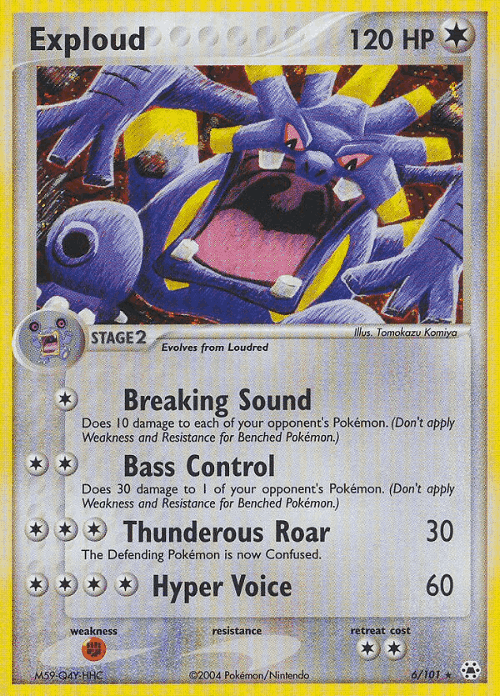 Exploud #6 from Hidden Legends - Rare Holo - Illustrated by Tomokazu Komiya