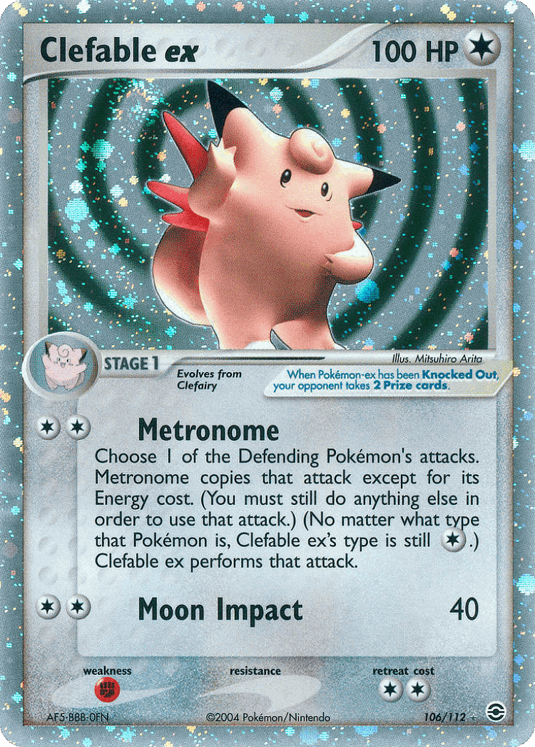 Clefable ex #106 from FireRed & LeafGreen - Rare Holo EX - Illustrated by Mitsuhiro Arita