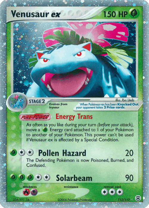 Venusaur ex #112 from FireRed & LeafGreen - Rare Holo EX - Illustrated by Ryo Ueda