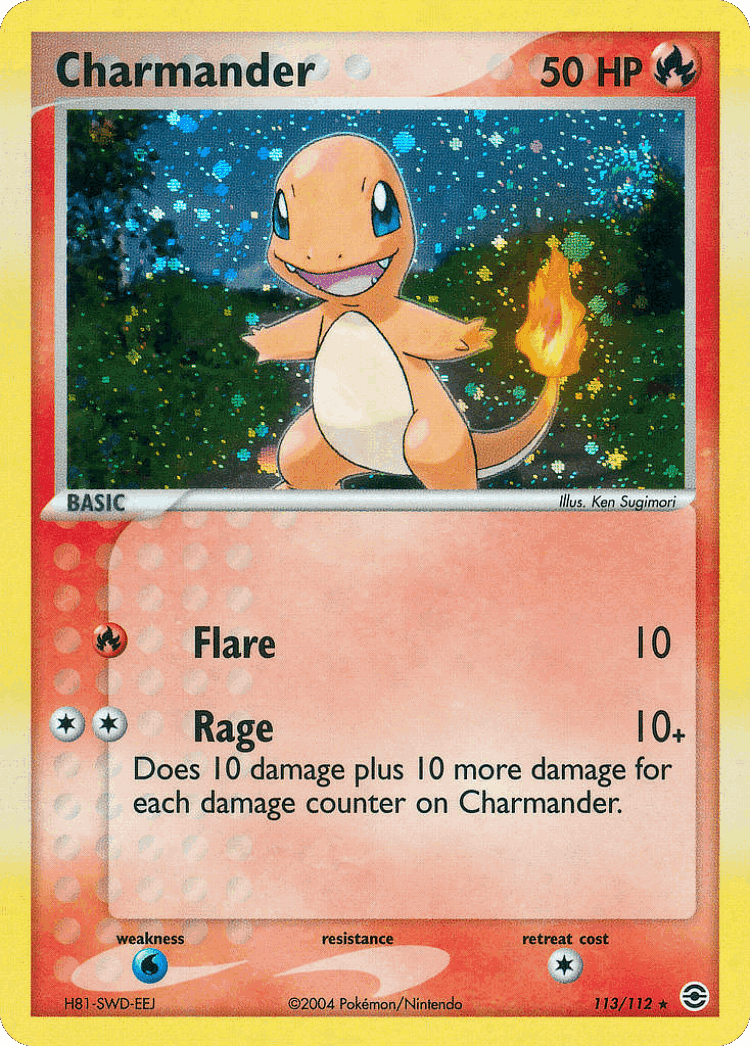 Charmander #113 from FireRed & LeafGreen - Rare Secret - Illustrated by Ken Sugimori