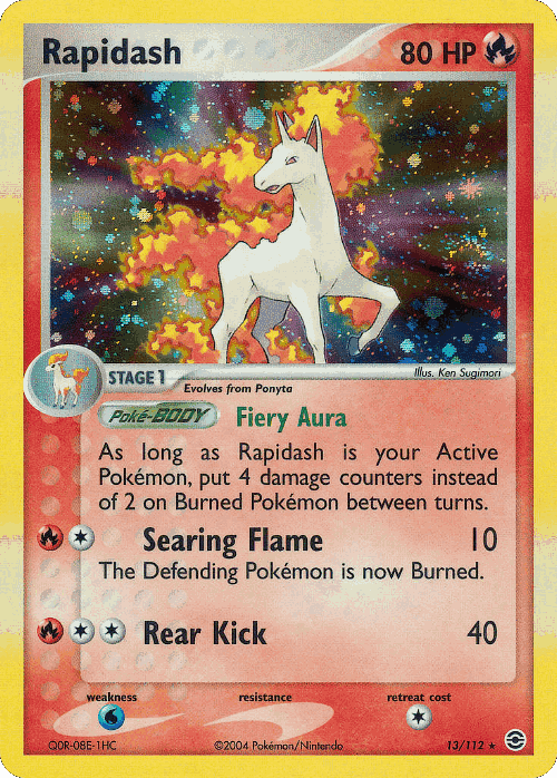 Rapidash #13 from FireRed & LeafGreen - Rare Holo - Illustrated by Ken Sugimori
