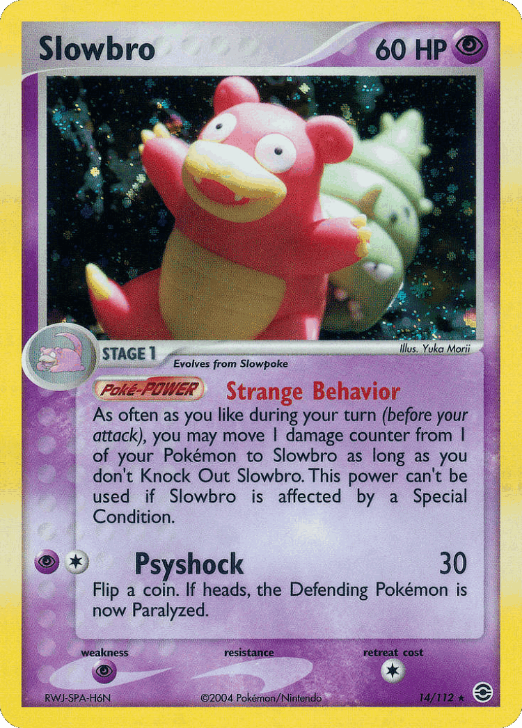 Slowbro #14 from FireRed & LeafGreen - Rare Holo - Illustrated by Yuka Morii