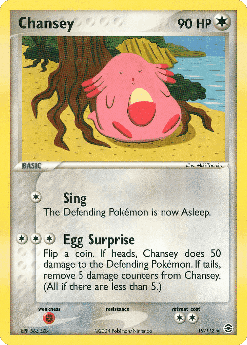 Chansey #19 from FireRed & LeafGreen - Rare - Illustrated by Miki Tanaka