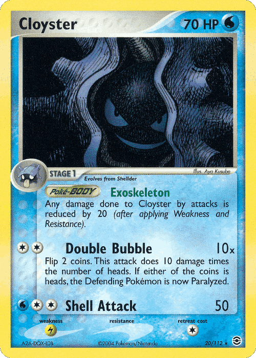 Cloyster #20 from FireRed & LeafGreen - Rare - Illustrated by Aya Kusube