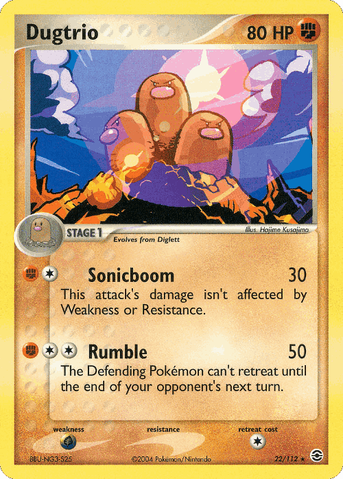Dugtrio Pokémon TCG card art