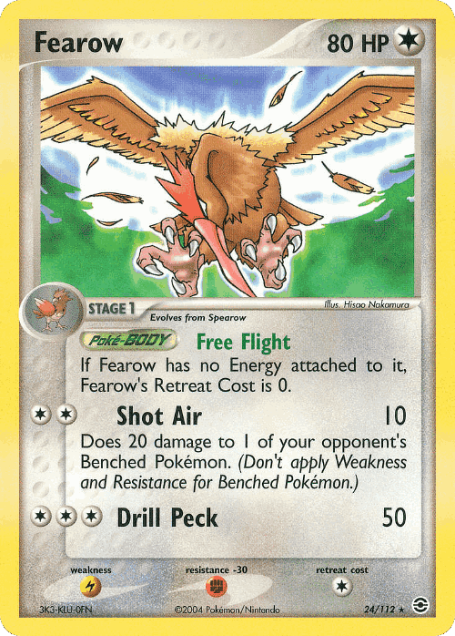 Fearow #24 from FireRed & LeafGreen - Rare - Illustrated by Hisao Nakamura