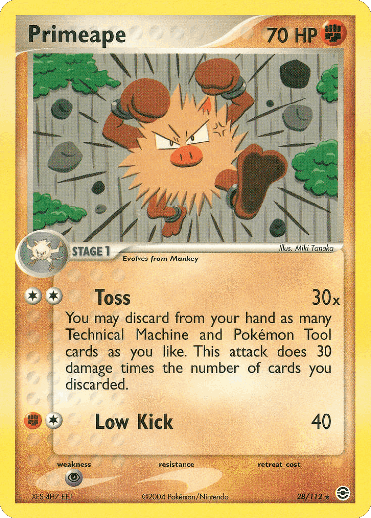 Primeape #28 from FireRed & LeafGreen - Rare - Illustrated by Miki Tanaka