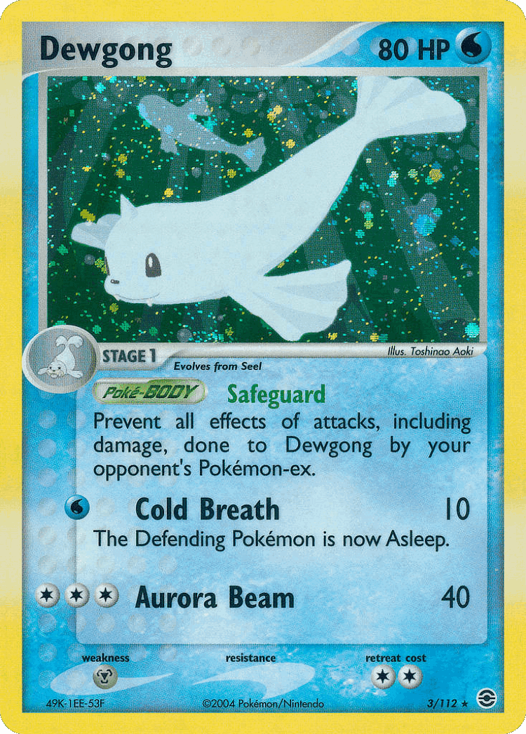 Dewgong #3 from FireRed & LeafGreen - Rare Holo - Illustrated by Toshinao Aoki