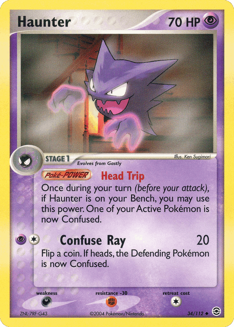 Haunter #34 from FireRed & LeafGreen - Uncommon - Illustrated by Ken Sugimori