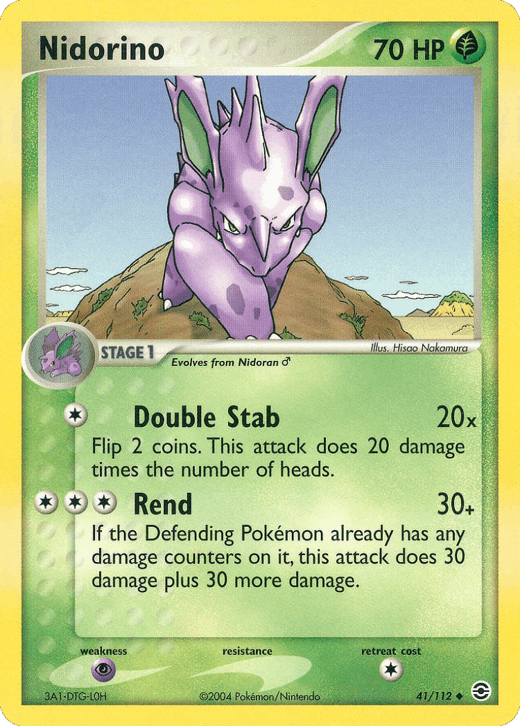 Nidorino #41 from FireRed & LeafGreen - Uncommon - Illustrated by Hisao Nakamura