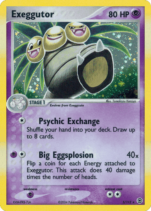 Exeggutor #5 from FireRed & LeafGreen - Rare Holo - Illustrated by Tomokazu Komiya