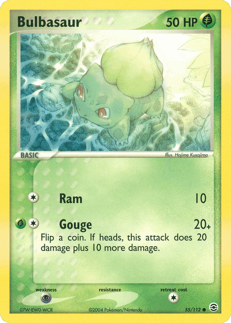 Bulbasaur #55 from FireRed & LeafGreen - Common - Illustrated by Hajime Kusajima